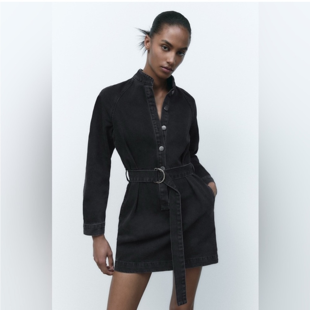Zara Belted Denim Dress